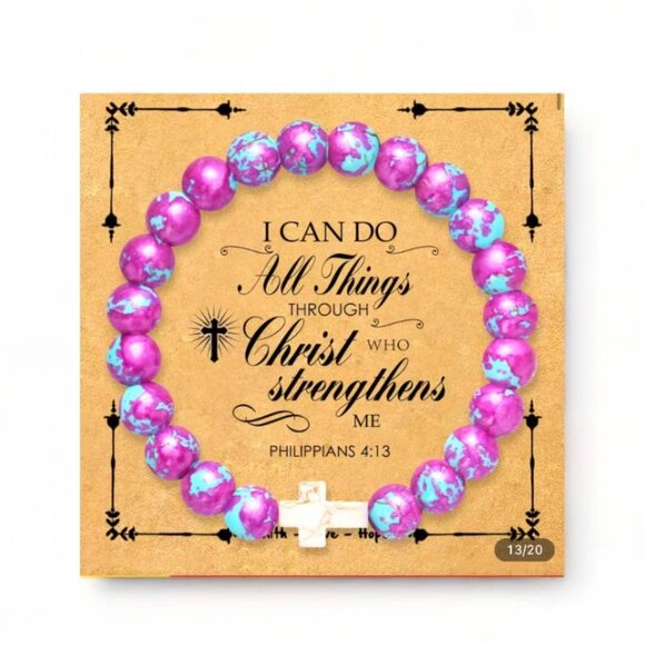 NEW - I CAN DO ALL THINGS THROUGH CHRIST WHO STREGTHEN ME PHIL 4.13 - PINK - Picture 1 of 2